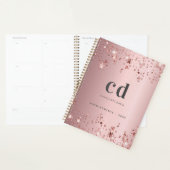 Roze monogram sterren naam planner (Display)