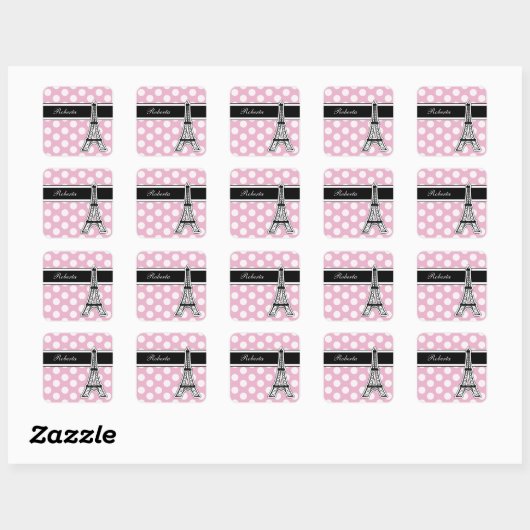 Roze Monogram Stickers (Vel)