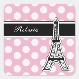 Roze Monogram Stickers