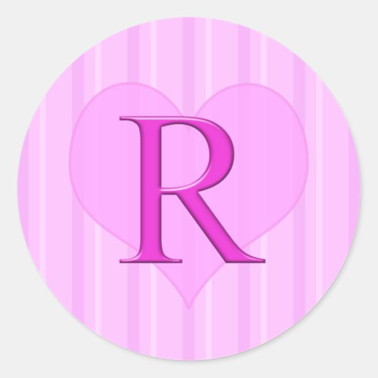 Roze Monogram Stickers R 001 (Voorkant)