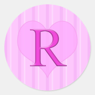 Roze Monogram Stickers R 001