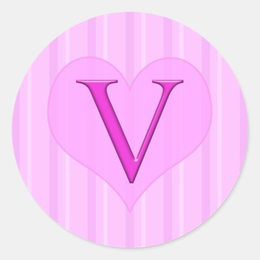Roze Monogram Stickers V 001 (Voorkant)