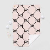 Roze Monogram Stijlvolle moderne luxe Golfhanddoek (Insitu)