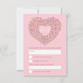 Roze monogram Tulpbloem RSVP bruiloft (Achterkant)