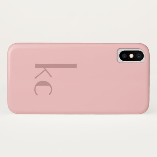 Roze monogram typogtaphy Case-Mate iPhone case (Achterkant (horizontaal))