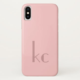 Roze monogram typogtaphy iPhone x hoesje