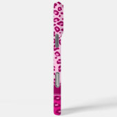 Roze monogram van de luipaard Case-Mate iPhone case (Achterkant / Rechts)