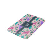 Roze | Monogram van het Kind van het florenpatroon Badmat (Gekanteld)