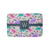 Roze | Monogram van het Kind van het florenpatroon Badmat (Voorkant)