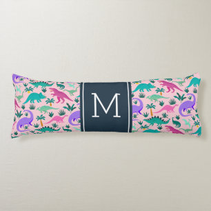 Roze Monogram van het Kind van het florenpatroon Lichaamskussen