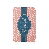 Roze monogram van het witte patroon badmat (Voorkant Verticaal)