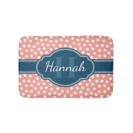 Roze monogram van het witte patroon badmat