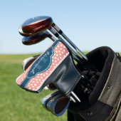 Roze monogram van het witte patroon golfheadcover (Insitu)