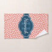 Roze monogram van het witte patroon handdoek (Handdoek)
