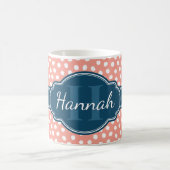 Roze monogram van het witte patroon koffiemok (Center)