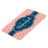 Roze monogram van het witte patroon magneet (Linkerzijde)