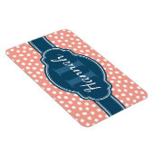 Roze monogram van het witte patroon magneet (Rechterzijde)