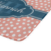 Roze monogram van het witte patroon snijplank (Hoek)