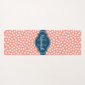 Roze monogram van het witte patroon yogamat (Achterkant (horizontaal))