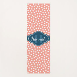 Roze monogram van het witte patroon yogamat