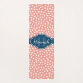 Roze monogram van het witte patroon yogamat (Achterkant)