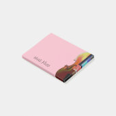 Roze Monogram Violin Post-it® Notes (Schuin)