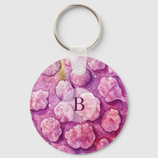 Roze Monogram Virus Bacteriën Patroon Sleutelhanger