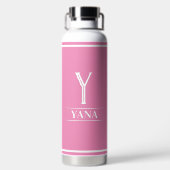 Roze Monogram Waterfles (Achterkant)