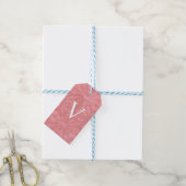 Roze Monogram Waterverf Cadeaulabel (Met Touw)