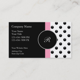 Roze Monogram Zakelijke Kaarten Visitekaartje