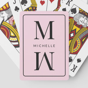 Roze Monogrammed Eenvoudig Initiaal Moderne naam G Pokerkaarten