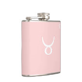 Roze monogrammed Flask - Zodiac - Taurus Heupfles (Rechts)