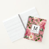 Roze monogrammen Land Tuin Floral Pattern Notitieboek (Binnen)