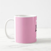 Roze Monogramnaam Script Persoonlijk Ontwerp Koffiemok (Links)