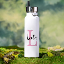 Roze Monogramnaam Script Persoonlijk Ontwerp