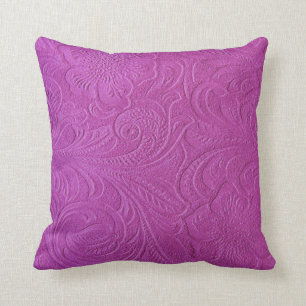 Roze Monotonen Bloemen Zweed Lederen look Kussen
