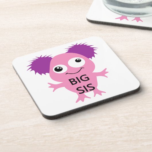 Roze Monster Big Sister Bier Onderzetter (Linkerzijde)