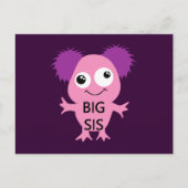 Roze Monster Big Sister Briefkaart (Voorkant)