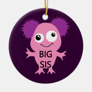 Roze Monster Big Sister Keramisch Ornament