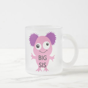 Roze Monster Big Sister Matglas Koffiemok
