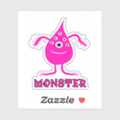 Roze monster sticker (Vel)