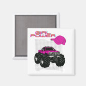 Roze Monster Truck Magneet (Voorkant / Achterkant)