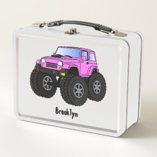 Roze monstertruck cartoon illustratie