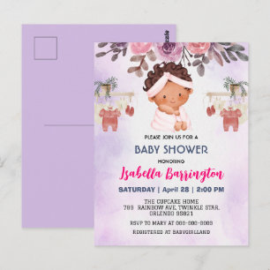 Roze Mooie Baby Meisjes Rozen bloemen kinderen bab Briefkaart