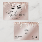 Roze mooie bruine ogen met gouden kroonnazorg aanbevelingskaartje (Voorkant / Achterkant)