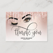 Roze mooie bruine ogen met gouden kroonnazorg aanbevelingskaartje (Voorkant)
