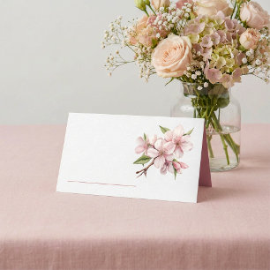 Roze mooie kersenbloesem tafel naam plaatskaart