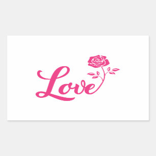 Roze Mooie Roos Liefde Rechthoekige Sticker