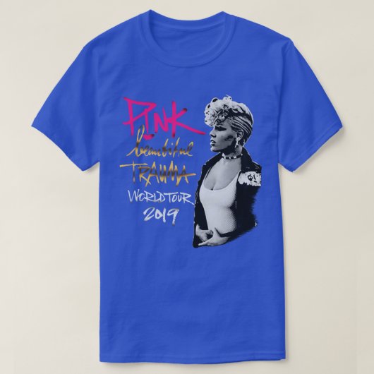 Roze Mooie Trauma World Tour T-shirt (Design voorkant)