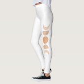 Roze Moon Fasen op Witte Yoga Leggings (Links)